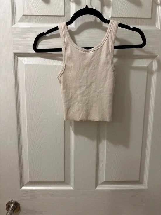 Sunday Best Ribbed Tank Top - Cream - Picture 2 of 3